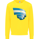 Curled Nicaragua Flag Nicaraguan Day Football Mens Sweatshirt Jumper Yellow