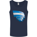 Curled Nicaragua Flag Nicaraguan Day Football Mens Vest Tank Top Navy Blue