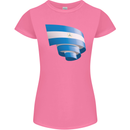 Curled Nicaragua Flag Nicaraguan Day Football Womens Petite Cut T-Shirt Azalea
