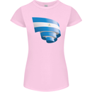 Curled Nicaragua Flag Nicaraguan Day Football Womens Petite Cut T-Shirt Light Pink