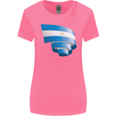 Curled Nicaragua Flag Nicaraguan Day Football Womens Wider Cut T-Shirt Azalea