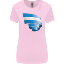 Curled Nicaragua Flag Nicaraguan Day Football Womens Wider Cut T-Shirt Light Pink