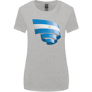 Curled Nicaragua Flag Nicaraguan Day Football Womens Wider Cut T-Shirt Sports Grey