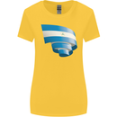 Curled Nicaragua Flag Nicaraguan Day Football Womens Wider Cut T-Shirt Yellow