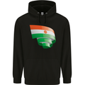 Curled Niger Flag Nigerien Day Football Childrens Kids Hoodie Black