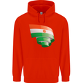 Curled Niger Flag Nigerien Day Football Childrens Kids Hoodie Bright Red
