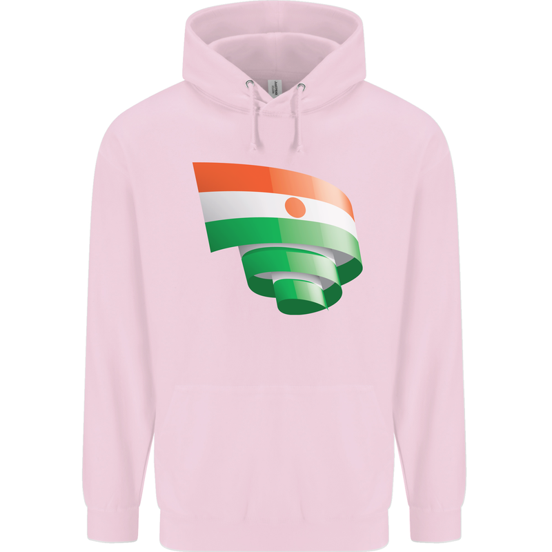 Curled Niger Flag Nigerien Day Football Childrens Kids Hoodie Light Pink