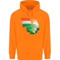 Curled Niger Flag Nigerien Day Football Childrens Kids Hoodie Orange