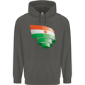 Curled Niger Flag Nigerien Day Football Childrens Kids Hoodie Storm Grey