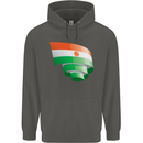 Curled Niger Flag Nigerien Day Football Childrens Kids Hoodie Storm Grey