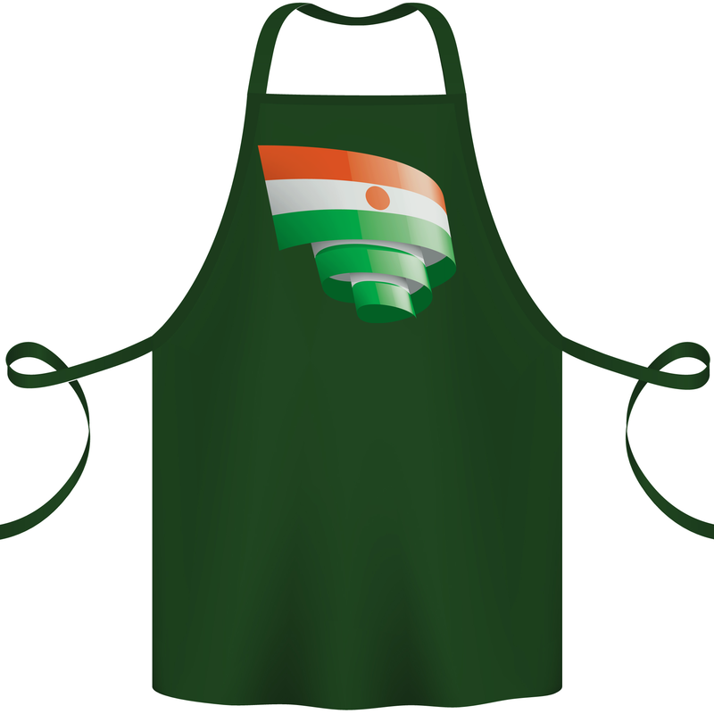 Curled Niger Flag Nigerien Day Football Cotton Apron 100% Organic Forest Green