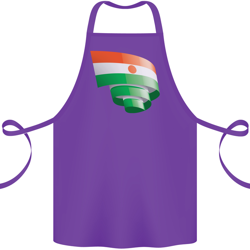 Curled Niger Flag Nigerien Day Football Cotton Apron 100% Organic Purple