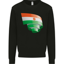 Curled Niger Flag Nigerien Day Football Kids Sweatshirt Jumper Black