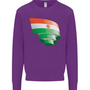 Curled Niger Flag Nigerien Day Football Kids Sweatshirt Jumper Purple