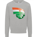 Curled Niger Flag Nigerien Day Football Kids Sweatshirt Jumper Sports Grey