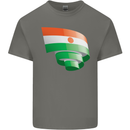 Curled Niger Flag Nigerien Day Football Kids T-Shirt Childrens Charcoal