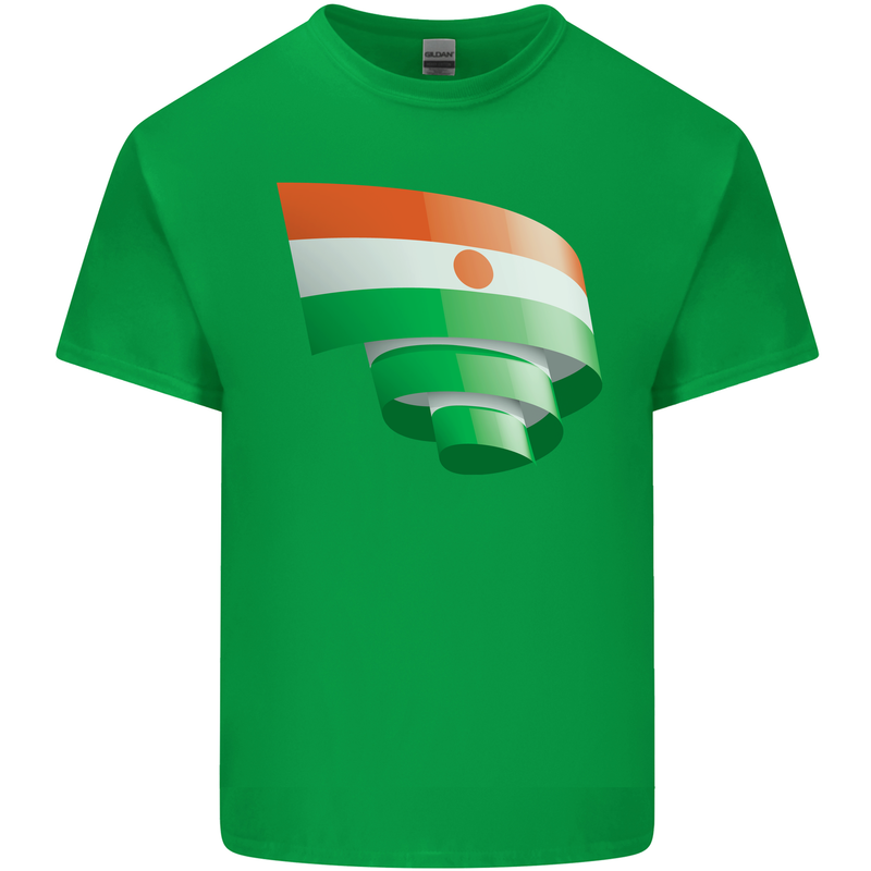 Curled Niger Flag Nigerien Day Football Kids T-Shirt Childrens Irish Green