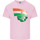 Curled Niger Flag Nigerien Day Football Kids T-Shirt Childrens Light Pink