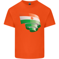 Curled Niger Flag Nigerien Day Football Kids T-Shirt Childrens Orange