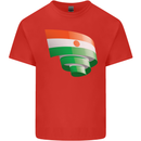 Curled Niger Flag Nigerien Day Football Kids T-Shirt Childrens Red