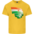Curled Niger Flag Nigerien Day Football Kids T-Shirt Childrens Yellow