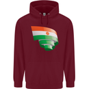 Curled Niger Flag Nigerien Day Football Mens 80% Cotton Hoodie Maroon