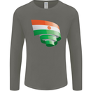 Curled Niger Flag Nigerien Day Football Mens Long Sleeve T-Shirt Charcoal