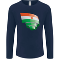 Curled Niger Flag Nigerien Day Football Mens Long Sleeve T-Shirt Navy Blue