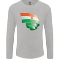 Curled Niger Flag Nigerien Day Football Mens Long Sleeve T-Shirt Sports Grey