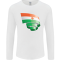 Curled Niger Flag Nigerien Day Football Mens Long Sleeve T-Shirt White