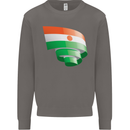 Curled Niger Flag Nigerien Day Football Mens Sweatshirt Jumper Charcoal