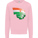 Curled Niger Flag Nigerien Day Football Mens Sweatshirt Jumper Light Pink