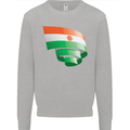 Curled Niger Flag Nigerien Day Football Mens Sweatshirt Jumper Sports Grey