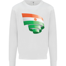 Curled Niger Flag Nigerien Day Football Mens Sweatshirt Jumper White