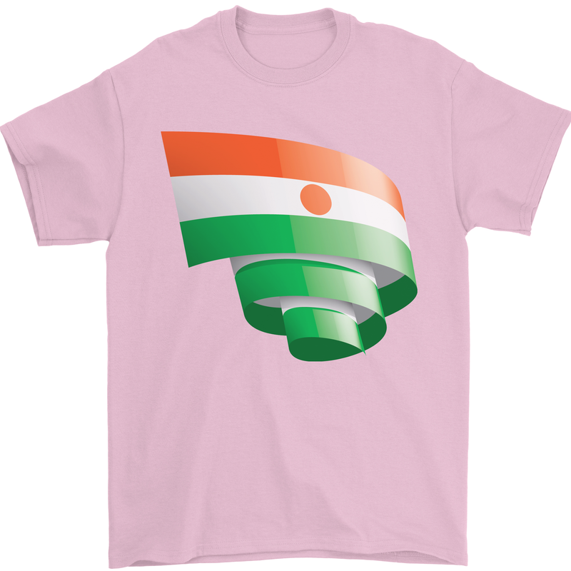 Curled Niger Flag Nigerien Day Football Mens T-Shirt 100% Cotton Light Pink