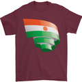 Curled Niger Flag Nigerien Day Football Mens T-Shirt 100% Cotton Maroon
