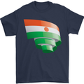 Curled Niger Flag Nigerien Day Football Mens T-Shirt 100% Cotton Navy Blue