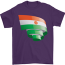 Curled Niger Flag Nigerien Day Football Mens T-Shirt 100% Cotton Purple