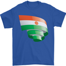 Curled Niger Flag Nigerien Day Football Mens T-Shirt 100% Cotton Royal Blue