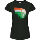 Curled Niger Flag Nigerien Day Football Womens Petite Cut T-Shirt Black