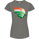Curled Niger Flag Nigerien Day Football Womens Petite Cut T-Shirt Charcoal