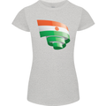 Curled Niger Flag Nigerien Day Football Womens Petite Cut T-Shirt Sports Grey