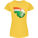 Curled Niger Flag Nigerien Day Football Womens Petite Cut T-Shirt Yellow