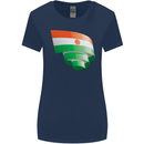 Curled Niger Flag Nigerien Day Football Womens Wider Cut T-Shirt Navy Blue