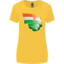 Curled Niger Flag Nigerien Day Football Womens Wider Cut T-Shirt Yellow