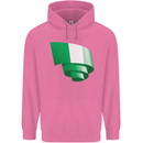 Curled Nigeria Flag Nigerian Day Football Childrens Kids Hoodie Azalea