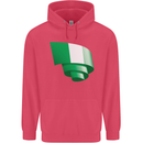 Curled Nigeria Flag Nigerian Day Football Childrens Kids Hoodie Heliconia