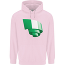 Curled Nigeria Flag Nigerian Day Football Childrens Kids Hoodie Light Pink