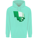 Curled Nigeria Flag Nigerian Day Football Childrens Kids Hoodie Peppermint
