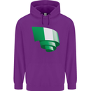 Curled Nigeria Flag Nigerian Day Football Childrens Kids Hoodie Purple